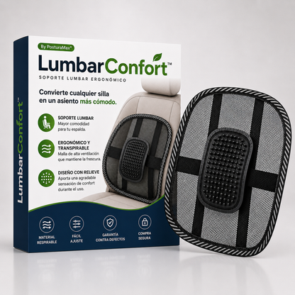 LumbarConfort™ Convierte cualquier silla en un asiento más cómodo
