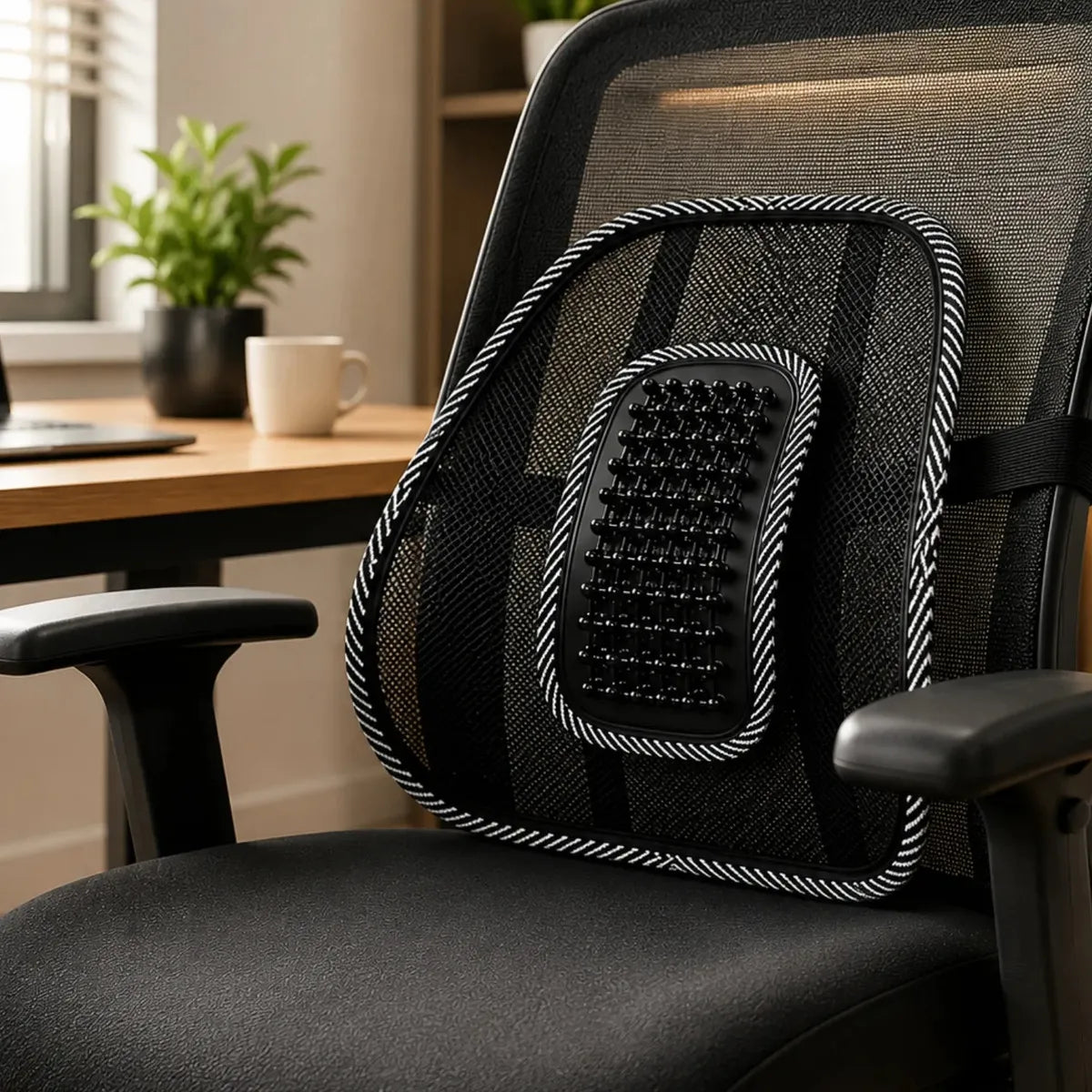 LumbarConfort™ Convierte cualquier silla en un asiento más cómodo